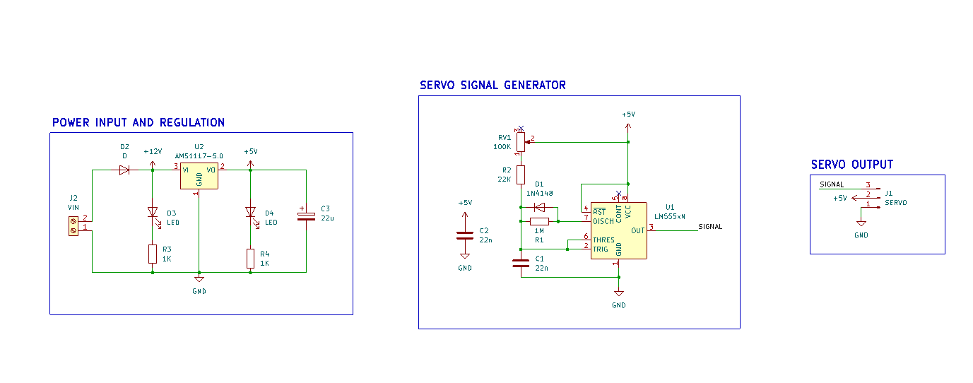 555 servo controller schematic
